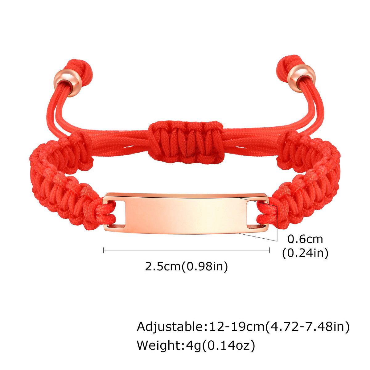 Rose Braided Adjustable Stainless Steel Bracelet