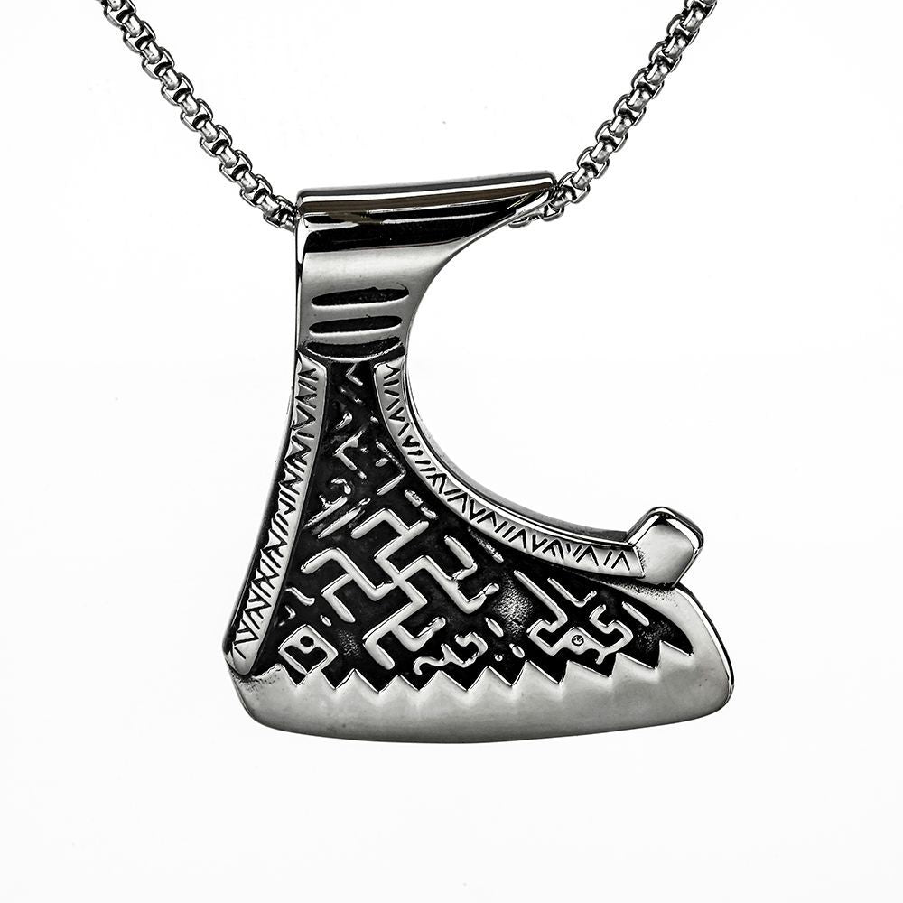 European And American Jewelry Wholesale Titanium Steel Men's Pendant Retro Viking Axe Necklace