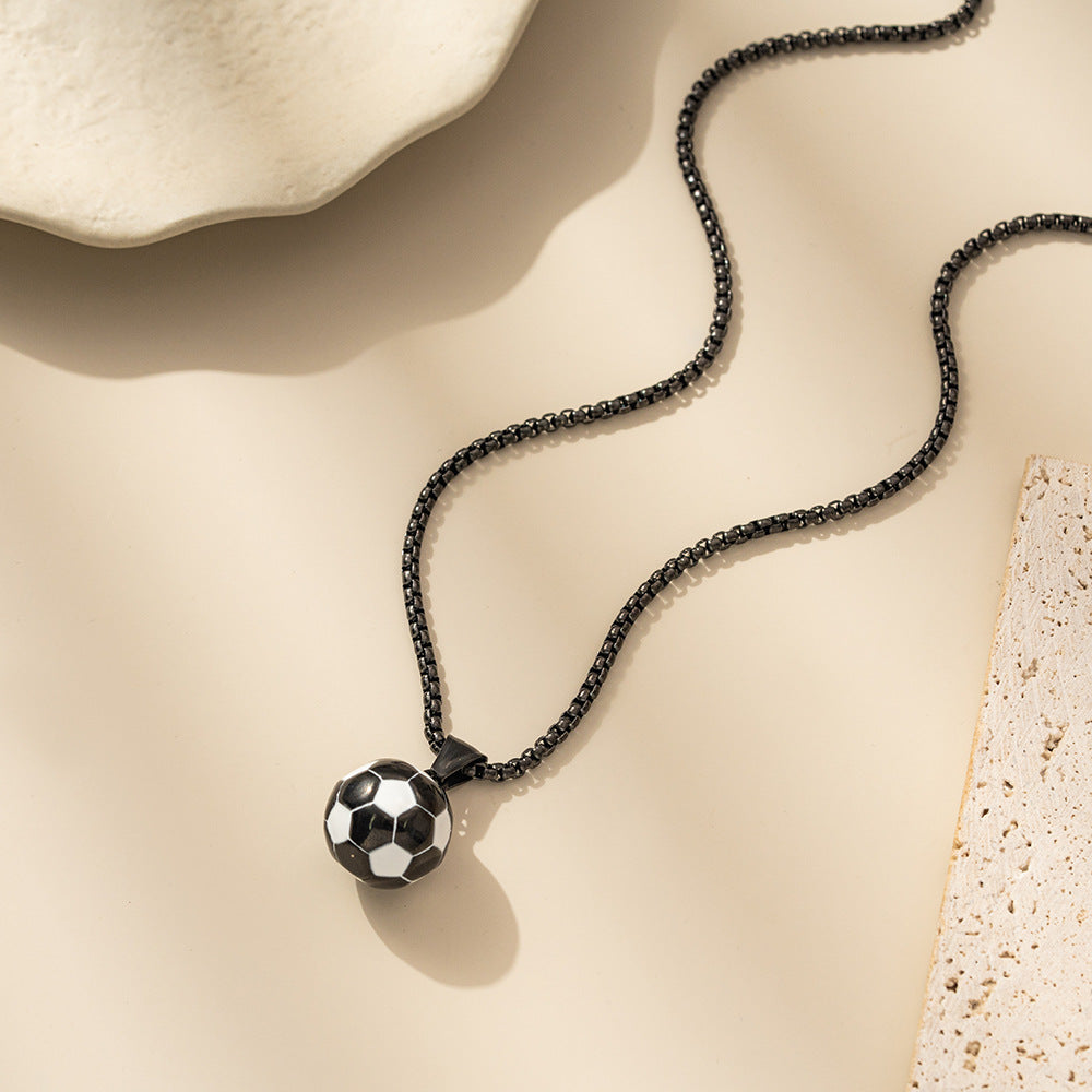 Planderful Football Necklace Stainless Steel Pendant For Men And Women Giftable Unisex Sports Jewelry