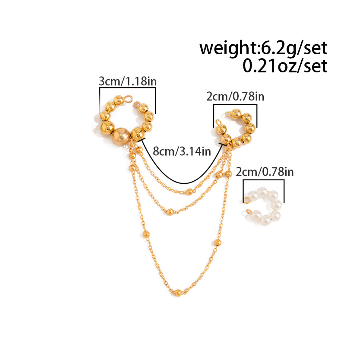 Planderful Vienna Verve Imitation Pearl Ear Clips Set For Women With Retro Beaded Tassel Clip On Earrings