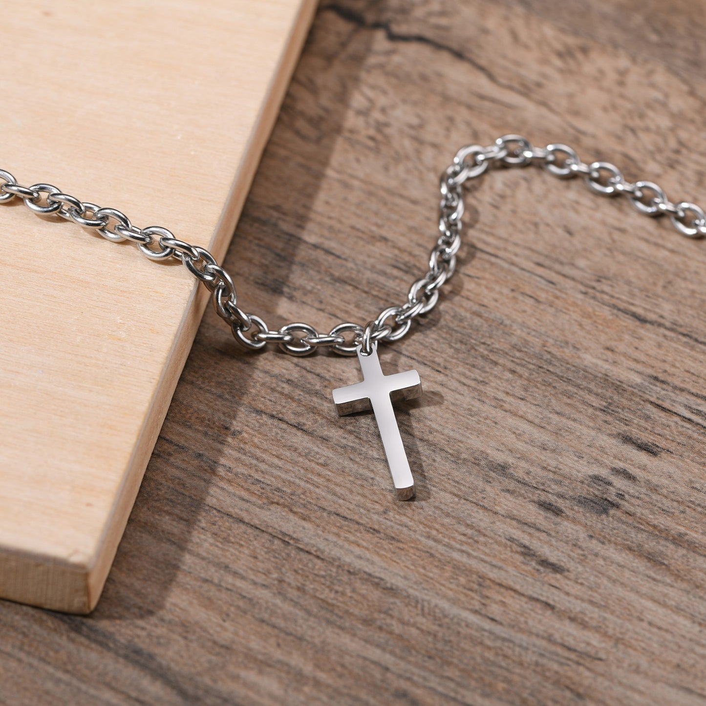 Jewelry Wholesale Stainless Steel Cross Chain Bracelet Men
