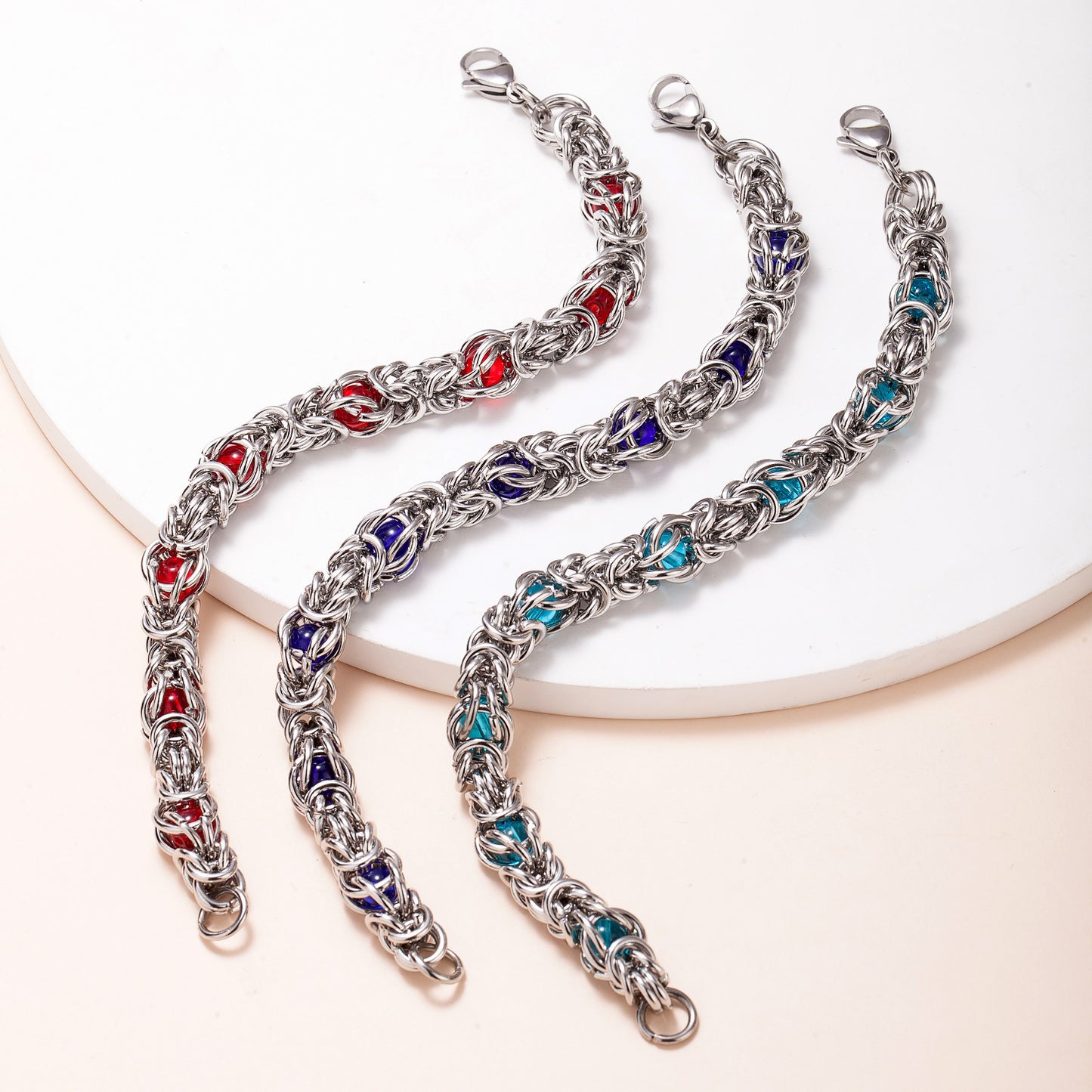 Planderful Jewelry Stainless Steel Lantern Chain Bracelet