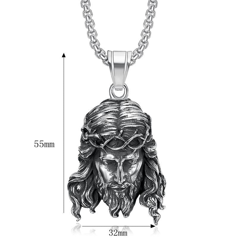 Hip Hop Jewelry Holy Family Jesus Portrait Pendant Necklace For Hip Hop Fans Stainless Steel Gold Plated Planderful
