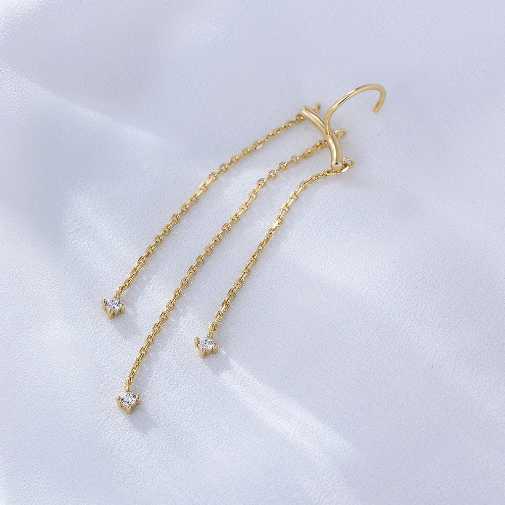 Style Long Earrings S925 Sterling Silver Chain Fringed Earrings High Quality