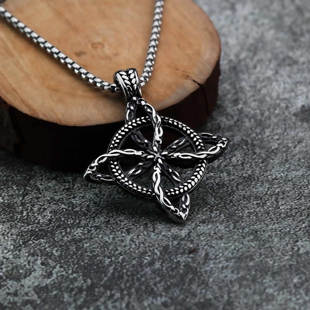 Cross-Border European and American Stainless Steel Celtic Eternal Knot Pendant Necklace for Men