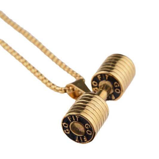 Planderful Everyday Genie Fitness Dumbbell Necklace For Men Durable Stainless Steel Pendant