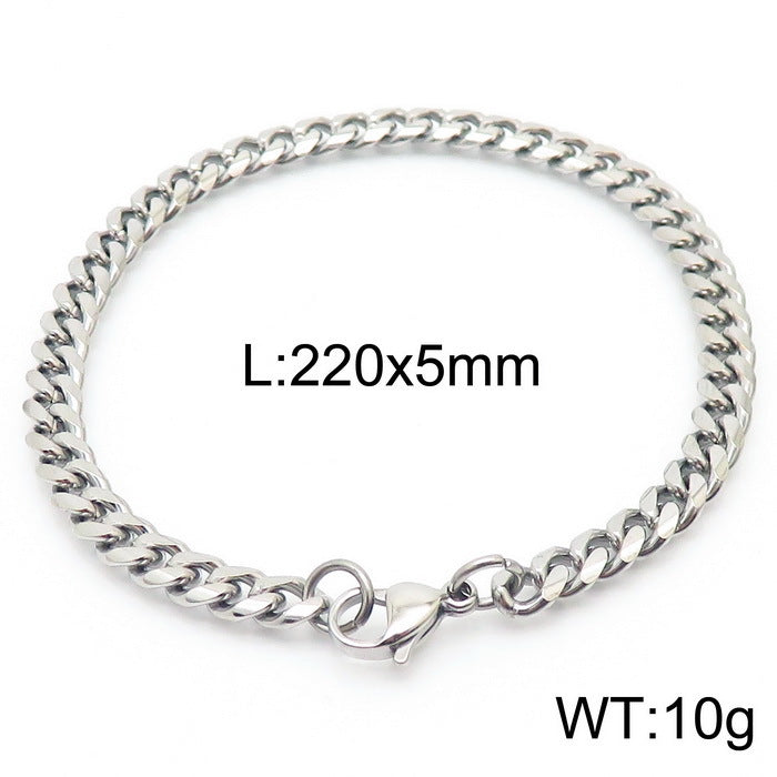 Cool Men's Titanium Steel Does Not Fade Lobster Buckle Bracelet Girls Niche Bracelet A
