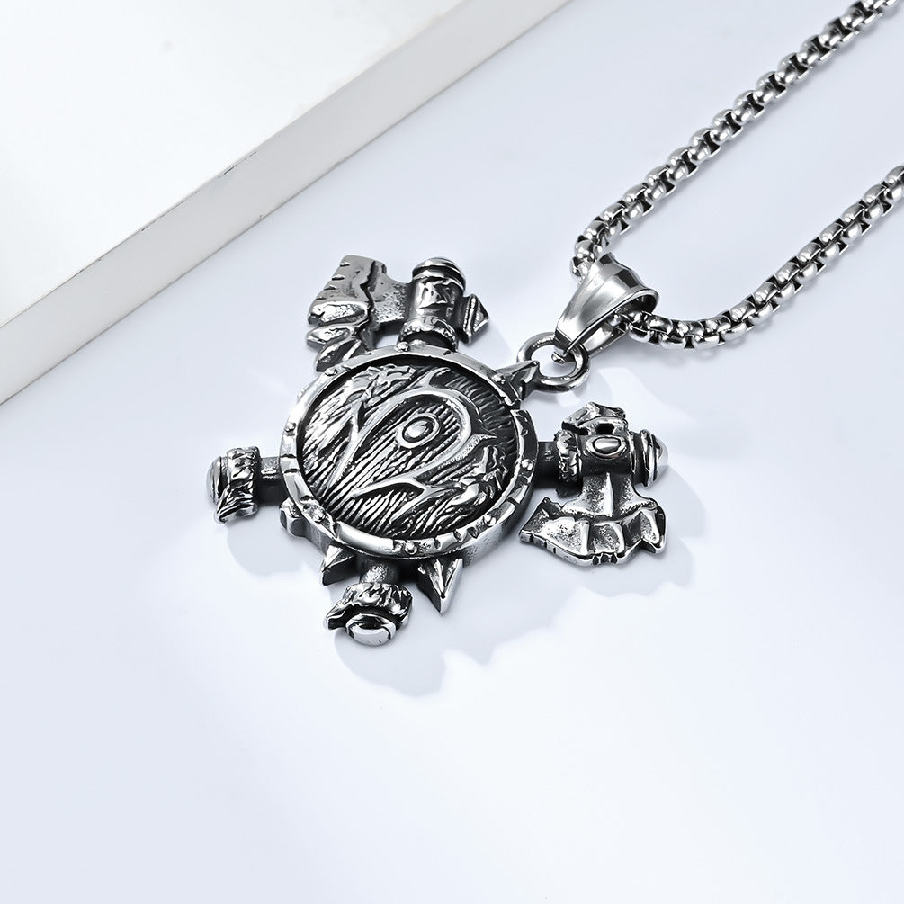 Planderful Vikings Tomahawk Pendant Necklace For Nordic Vintage Punk Street Style Enthusiasts