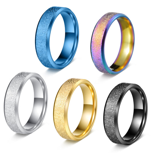 Planderful Matte Stainless Steel Ring 6mm Unisex Everyday Wear Durable Minimalist Design