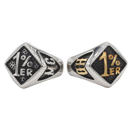 Planderful Jewelry Mens Titanium Steel Ring Vintage European American Personalized Retro Style