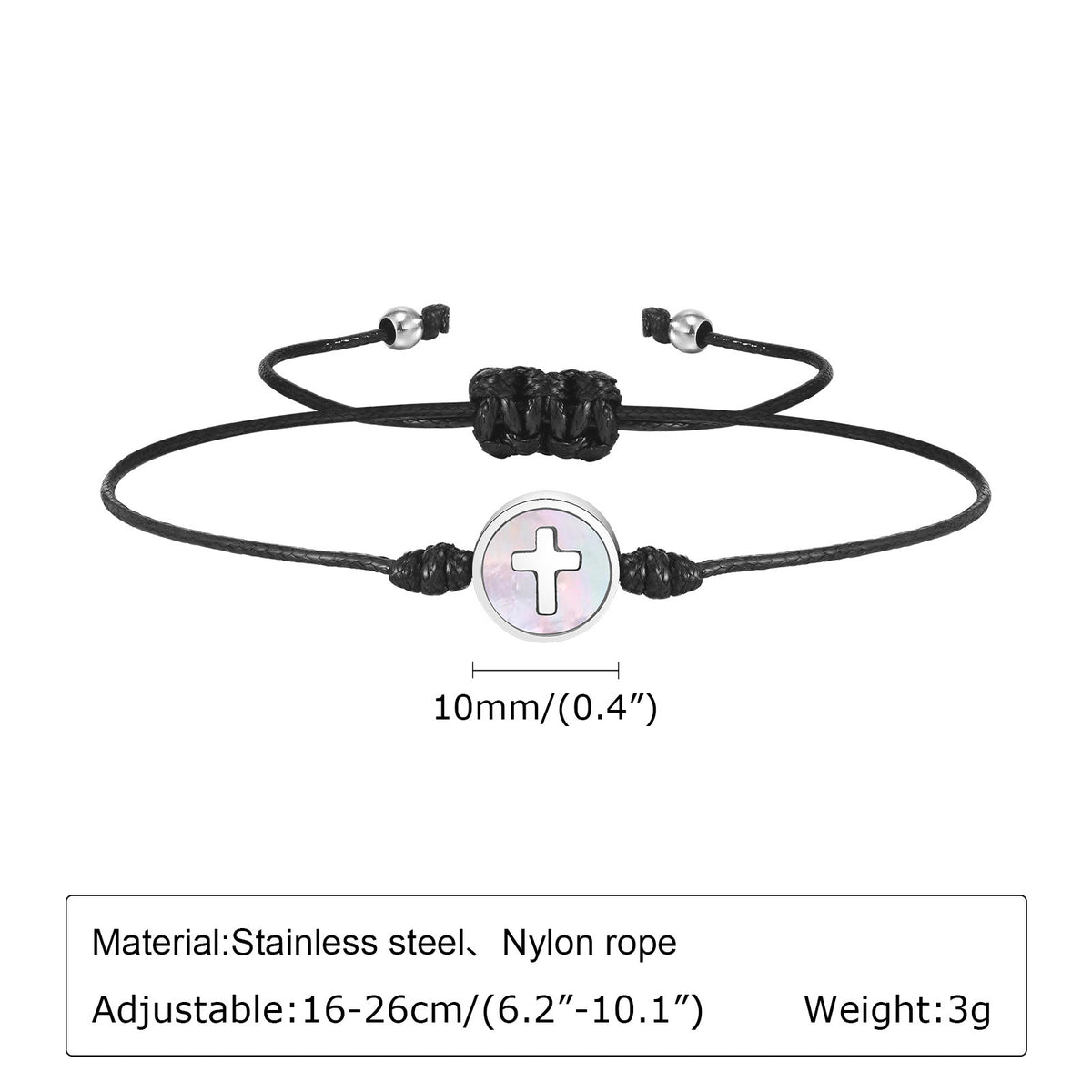 Cross Braided Adjustable Stainless Steel Bracelet