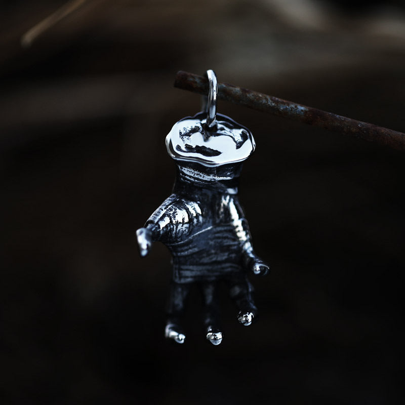 Retro Punk Devil's Hand Titanium Steel Pendant - Skull Palm Stainless Steel Accessories for Men
