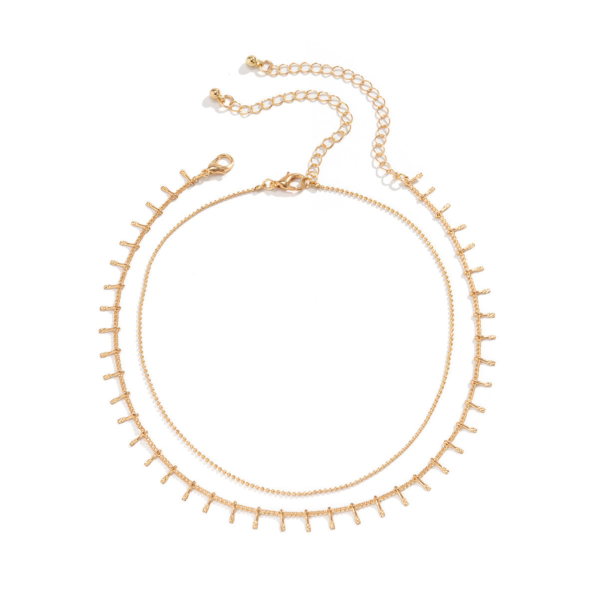 Planderful Vienna Verve Double Layer Fringed Necklace For Women Versatile Geometric Collarbone Statement Jewelry