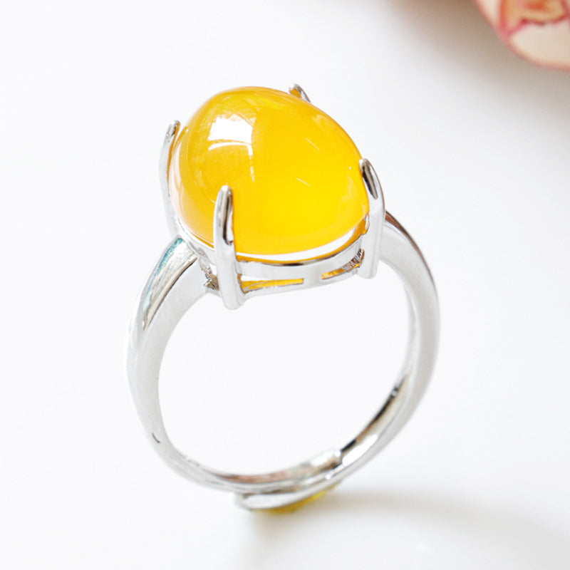 Sunshine Oval Chalcedony Ring