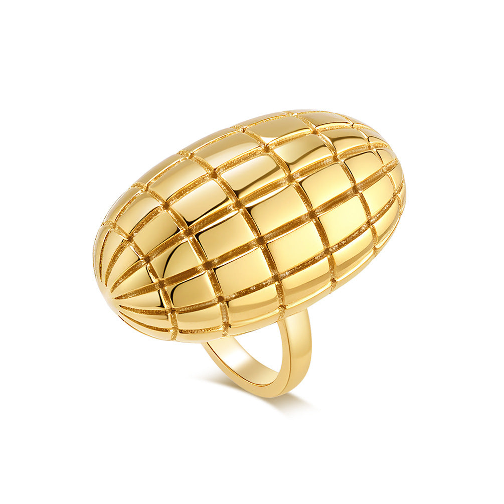 Planderful Gold Plated Titanium Ring For Women Light Luxury Elegant Fashion Jewelry