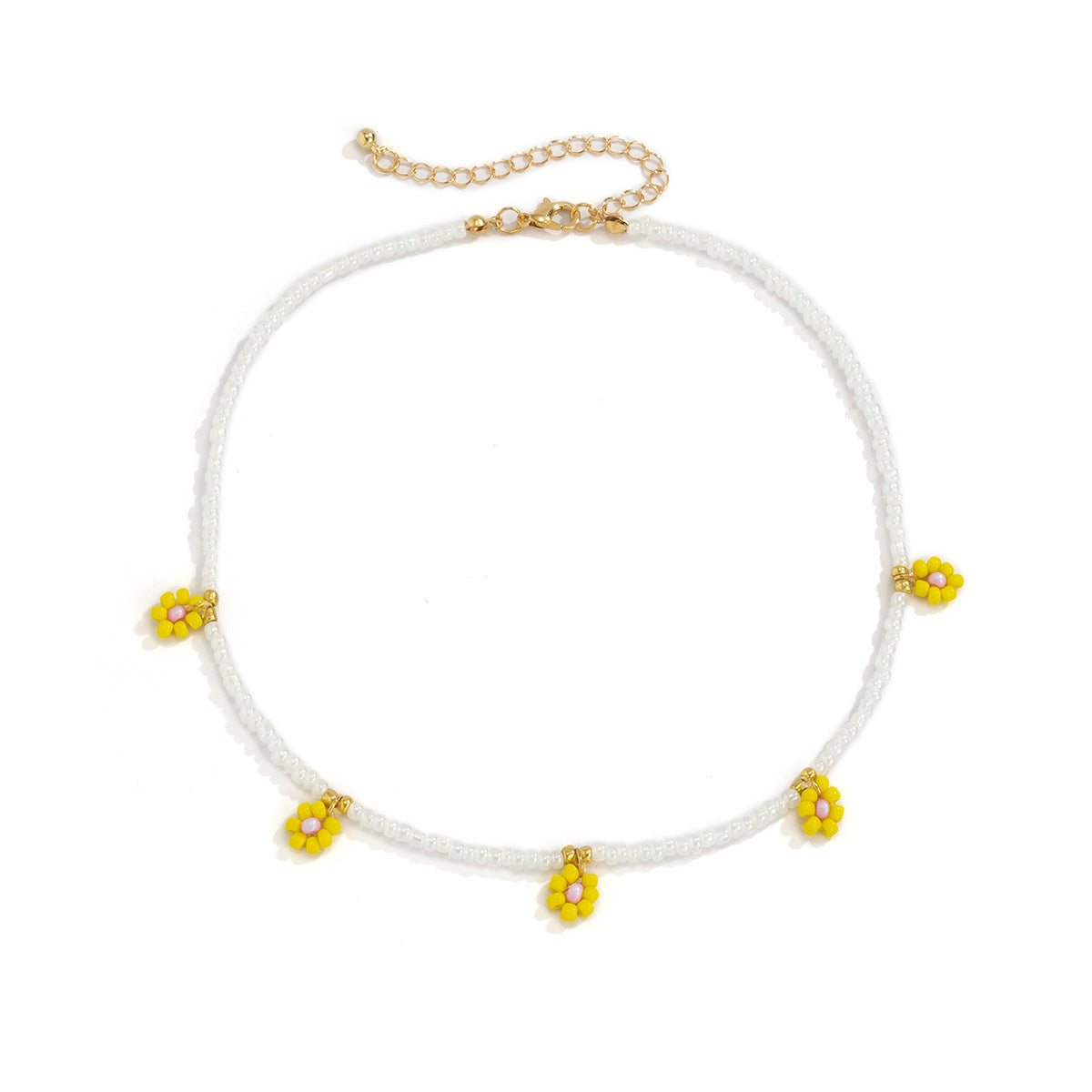 Planderful Vienna Verve Daisy Fringe Collarbone Necklace For Women Elegant Holiday Style