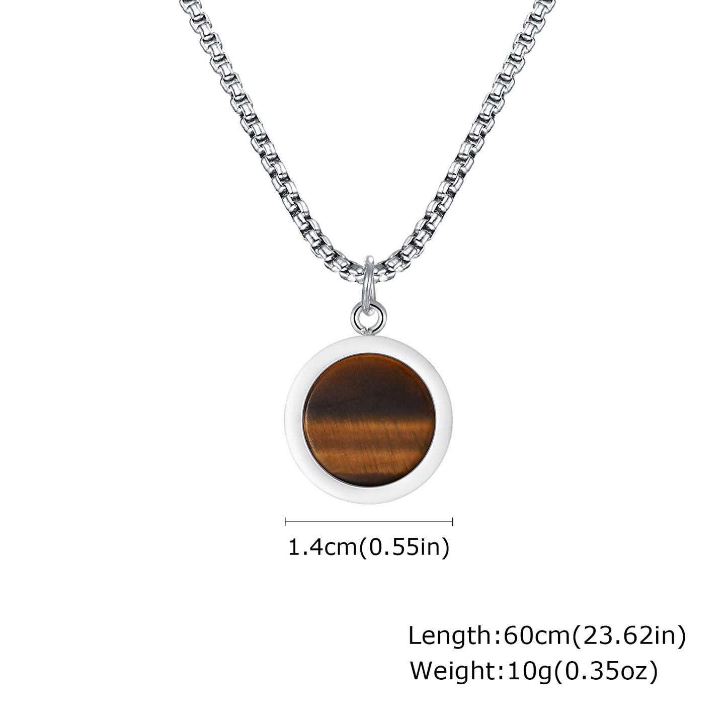 Planderful Abalone Shell Necklace Mens Stainless Steel