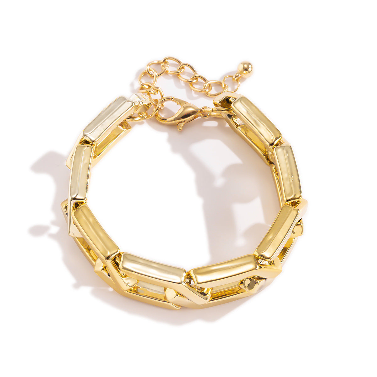 Cold Style Retro Diamond Clasp Necklace with Hexagonal Geometric Pendant the Vienna Verve Collection
