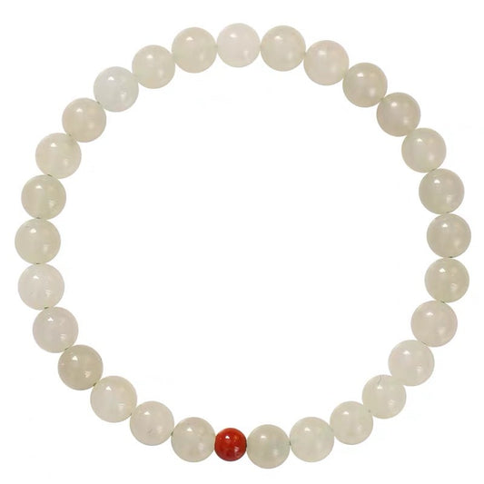 Hetian Jade & Red Agate Beaded Bracelet