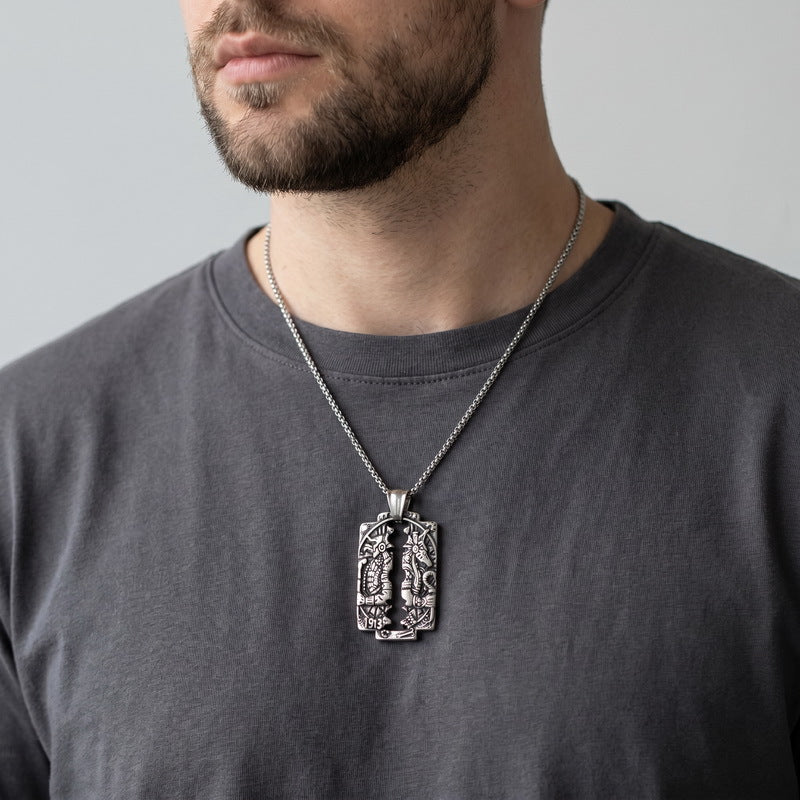 Ancient Egyptian Mythological Guardian Angel Necklace – Double Eagle Wings – Eye Of