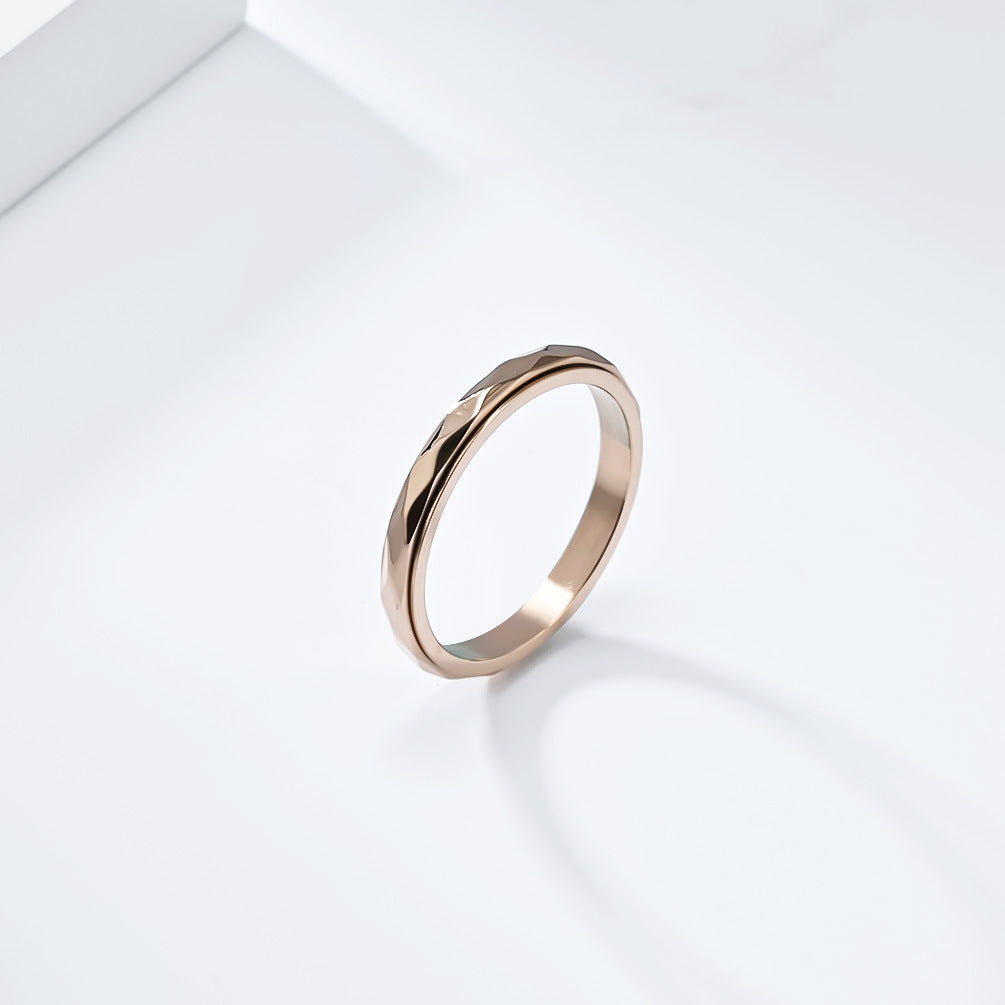 Steel Ring – Minimalist Geometric Rotating Rhombus