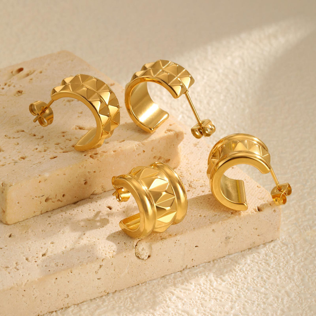 Modern Stainless Steel Earrings — Two Designs