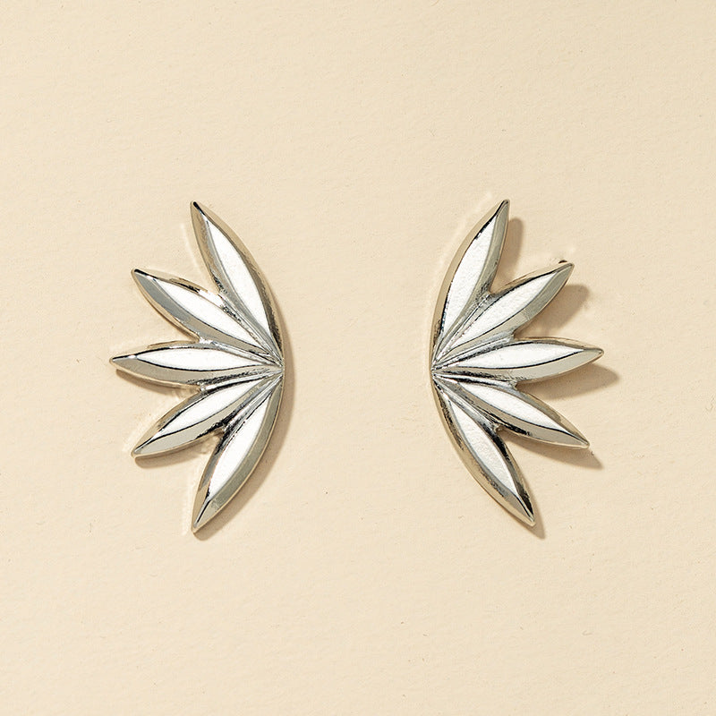 Fashion Forward Metal Flower Earrings - Trendy European and American Jewelry