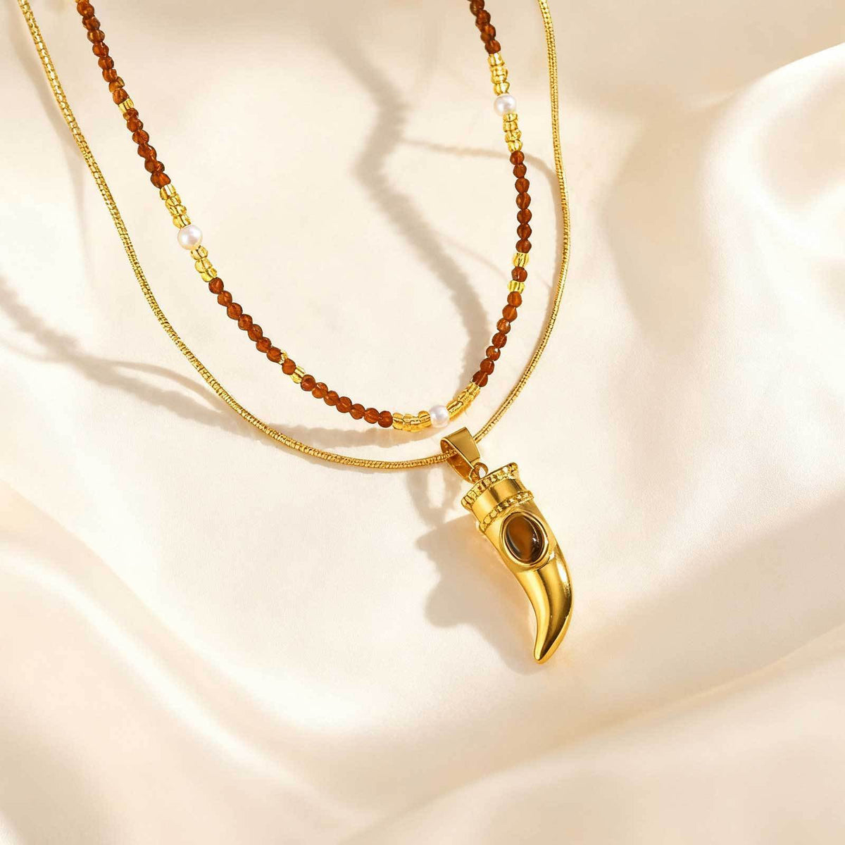 Fatima Hand Tiger Stainless Steel Pendant