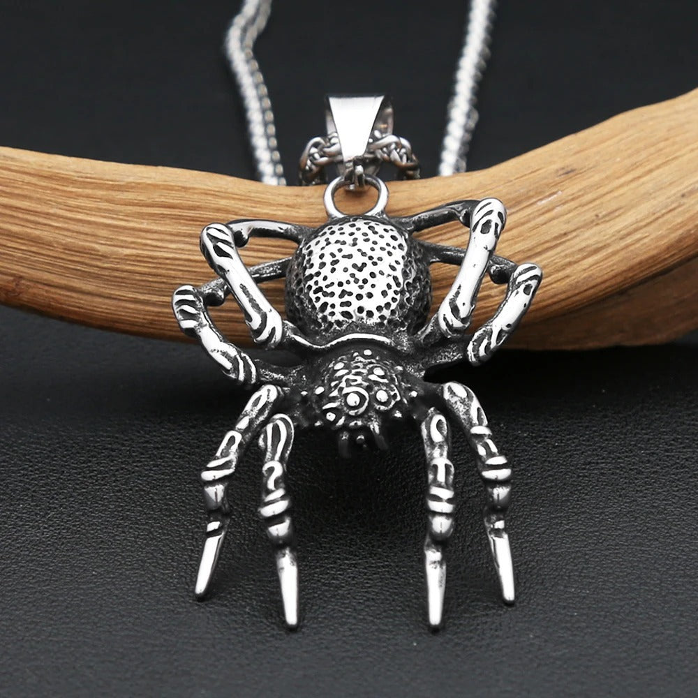 Gothic Spider Stainless Steel Men's Pendant Necklace