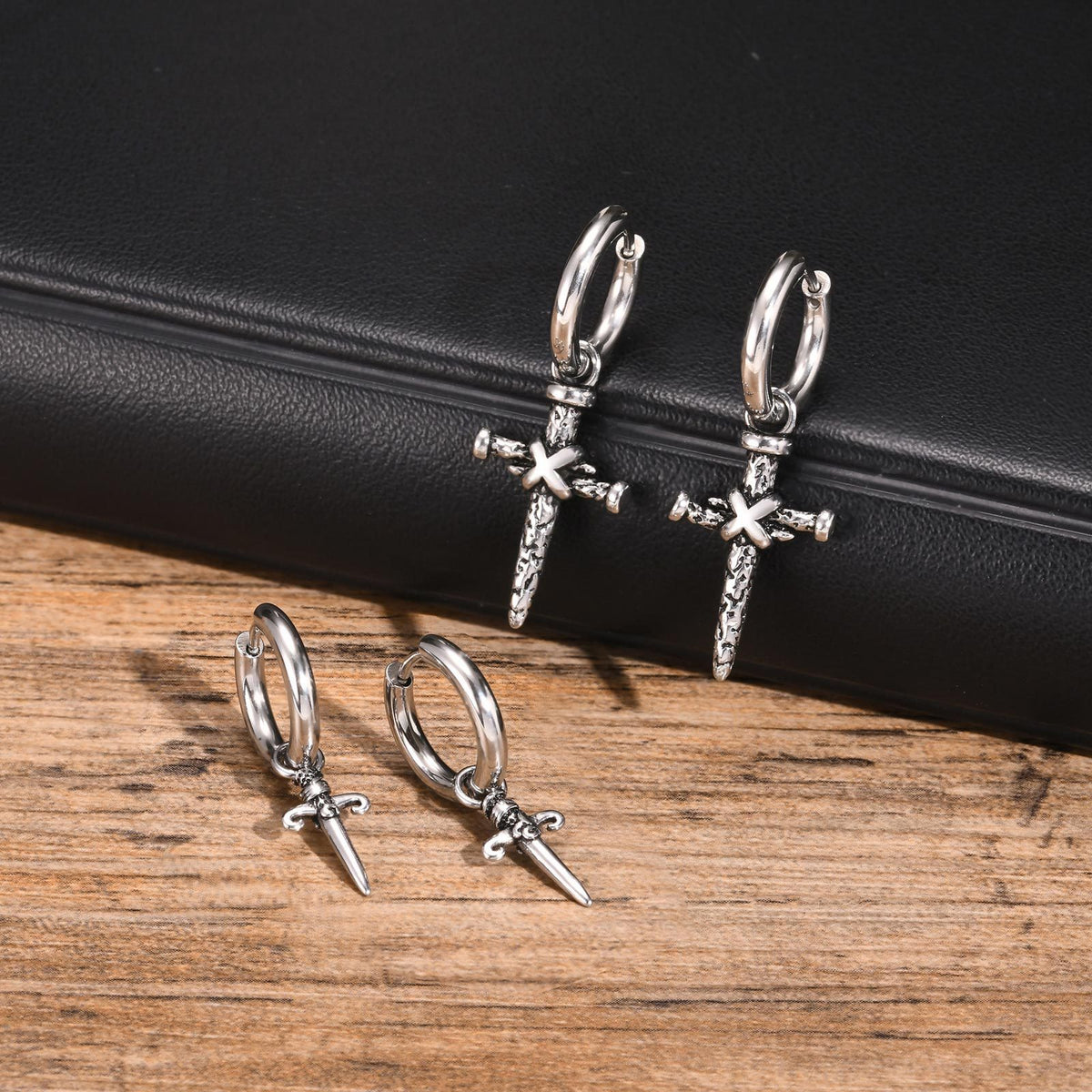 Vintage Cross Single Earrings — Two Designs