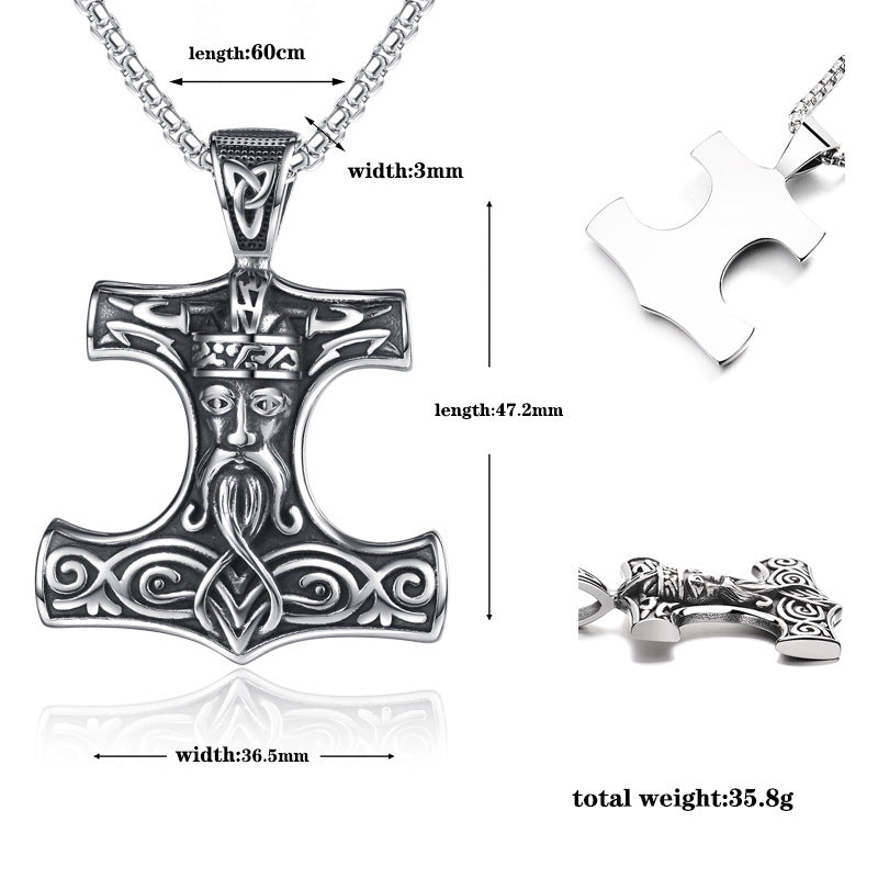 Steel Necklace – Vintage Anchor Pendant For Everyday Viking Jewelry By Planderful
