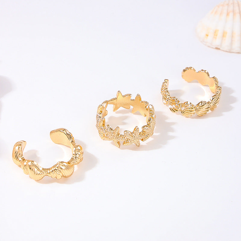 Stylish Ocean Element Shell Open Ring for Beach Lovers