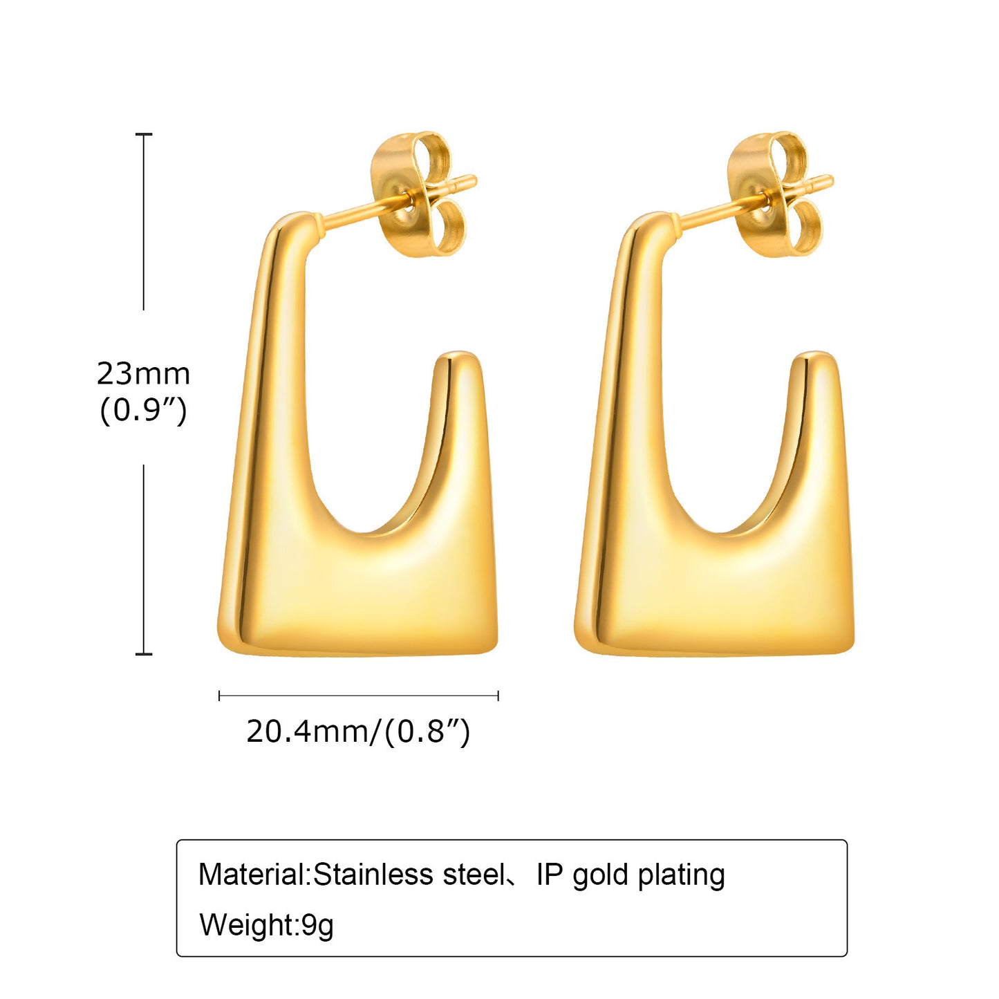 Personalized Fashion Earrings 18K Gold U-Earrings For Women