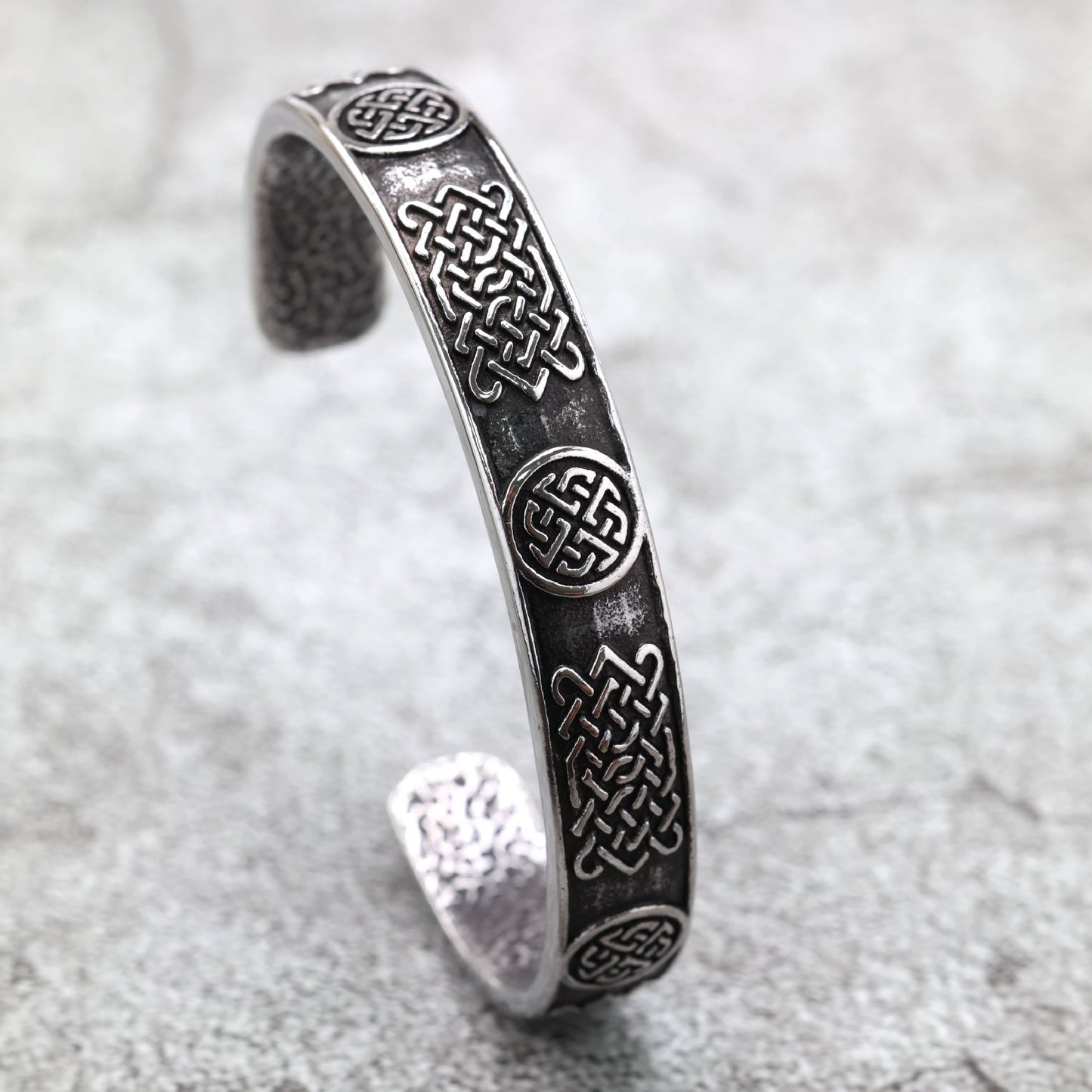 Bracelet Stainless Steel Viking Celtic Knot Unisex Retro For Men And Women Solid Opening C Shape By Planderful Shop