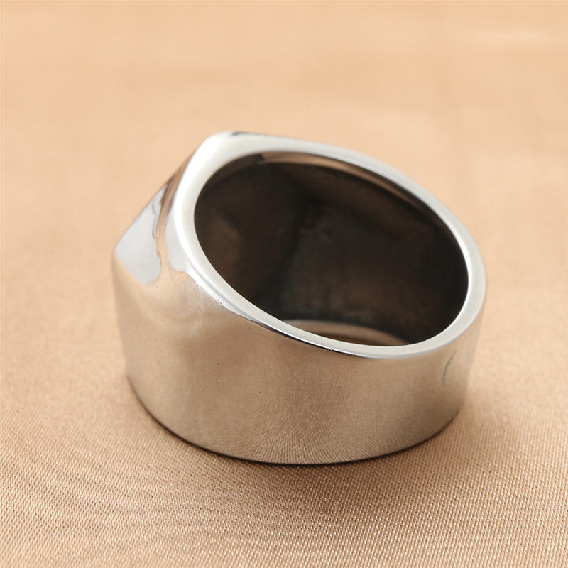 European And American Jewelry Titanium Steel Pentagram Ring