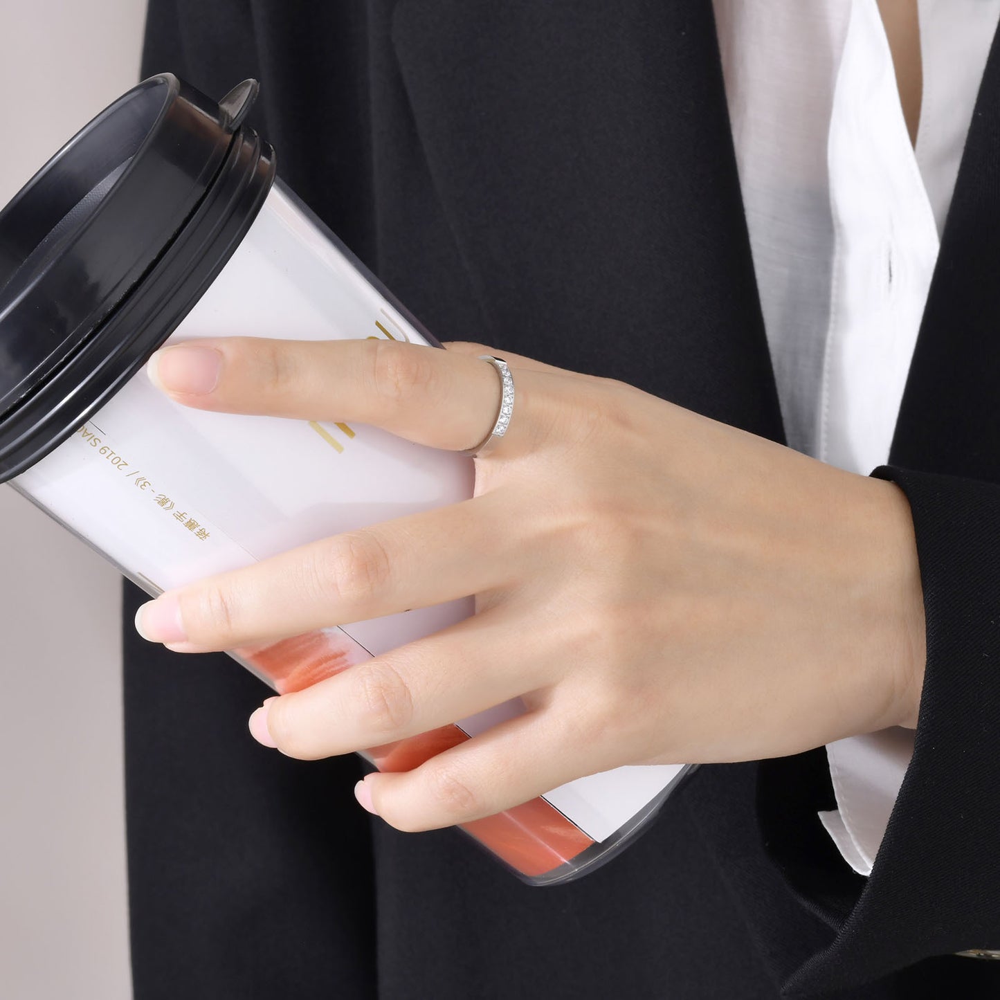 Fine Ring in Cold Wind Cool Women's Zircon Stainless Steel