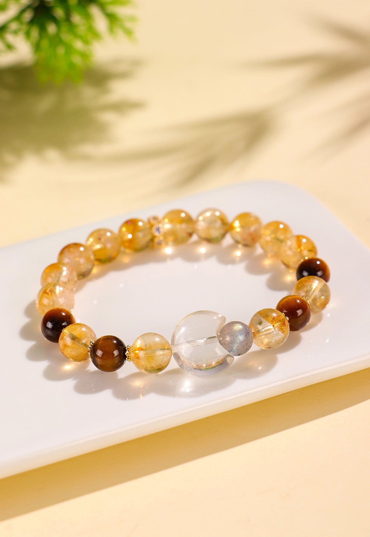 Planderful Fortune's Favor Bracelet – Natural Huangta Crystal Beads for Good Luck