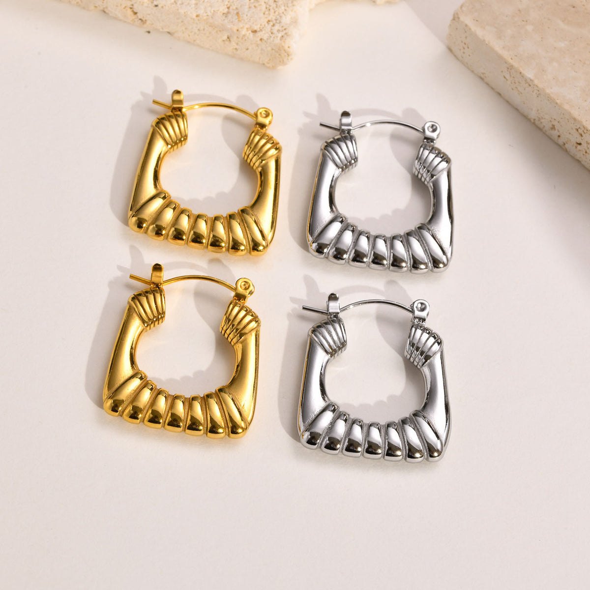 Modern Stainless Steel Earrings — Gold / Silver