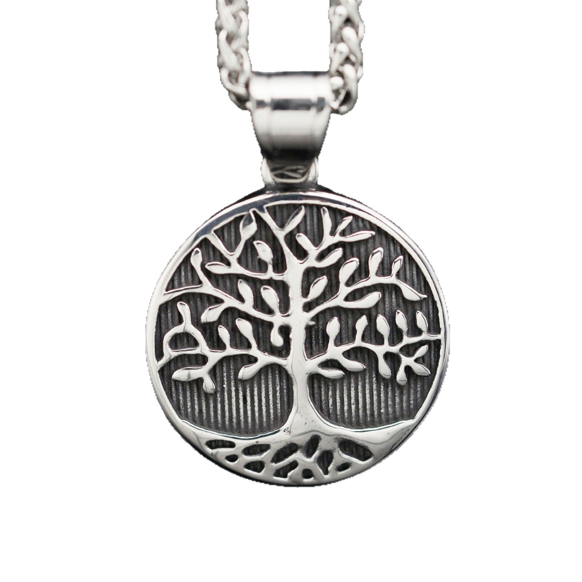 Vintage Tree of Life Stainless Steel Pendant Necklace