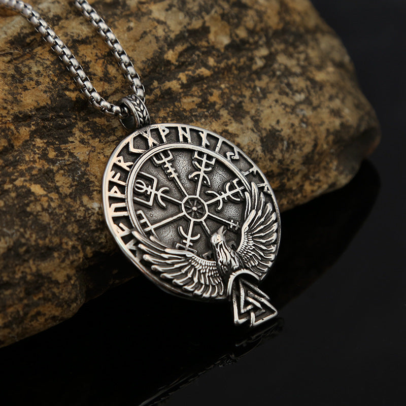Titanium Steel Viking Rune Necklace for Men's Temperament