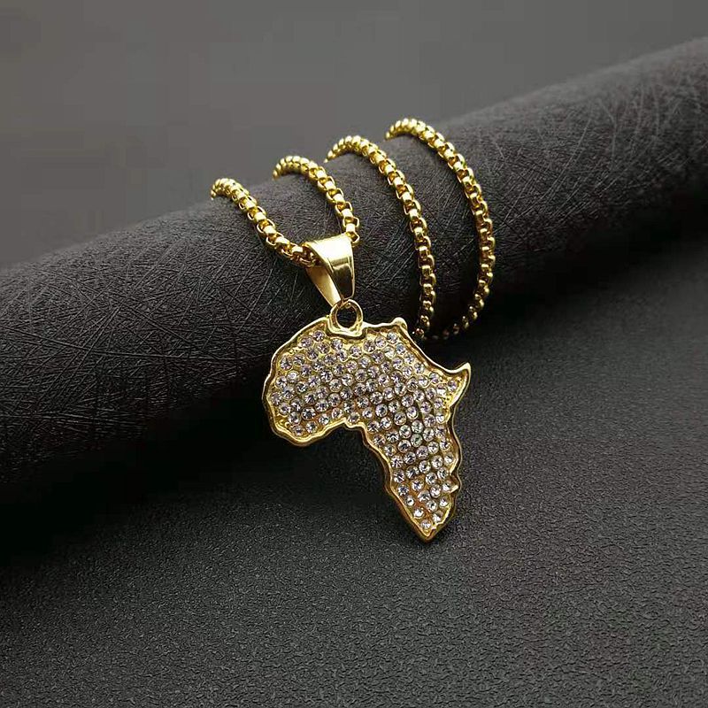 Zircon Necklace – Statement Africa Map Pendant