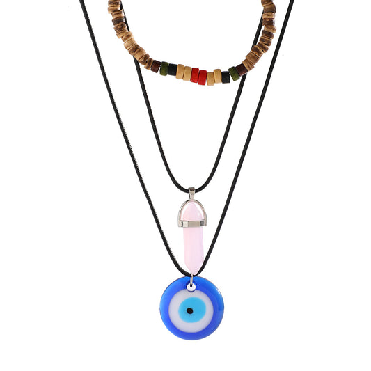 New Chinese Turquoise Beaded Necklace with Butterfly Pendant