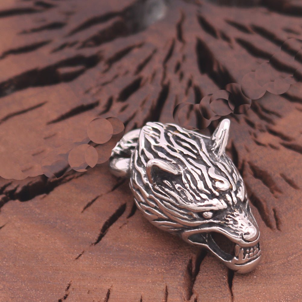 Norse Legacy Stainless Steel Wolf Tooth Necklace with Titanium Chain