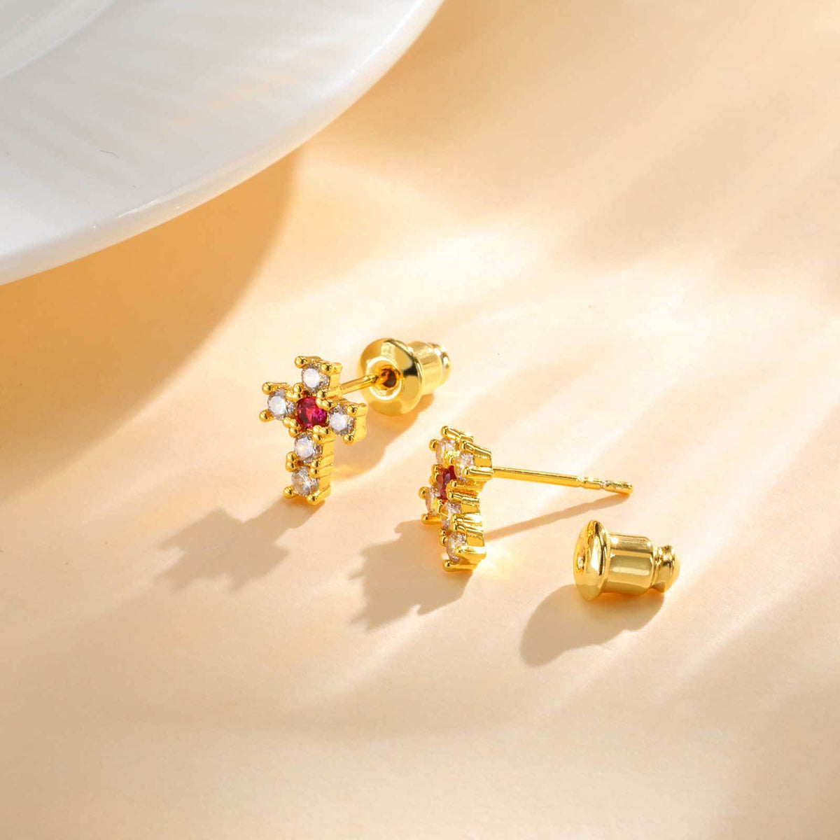 Zircon Cross Earrings