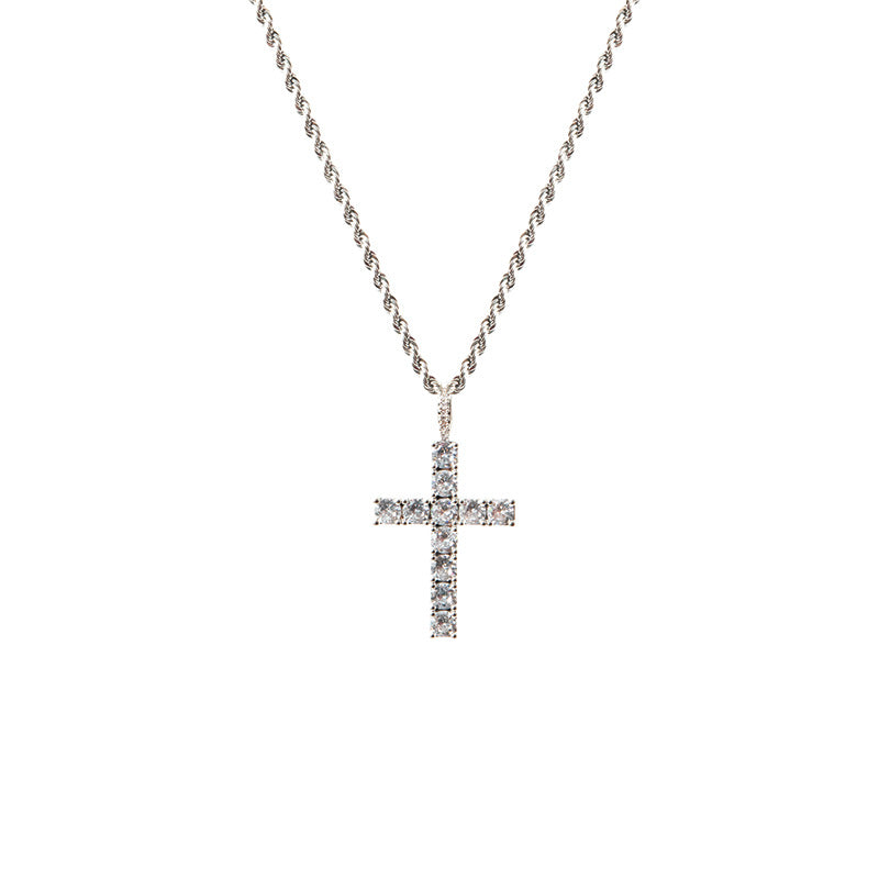 Zircon Cross Pendant Necklace