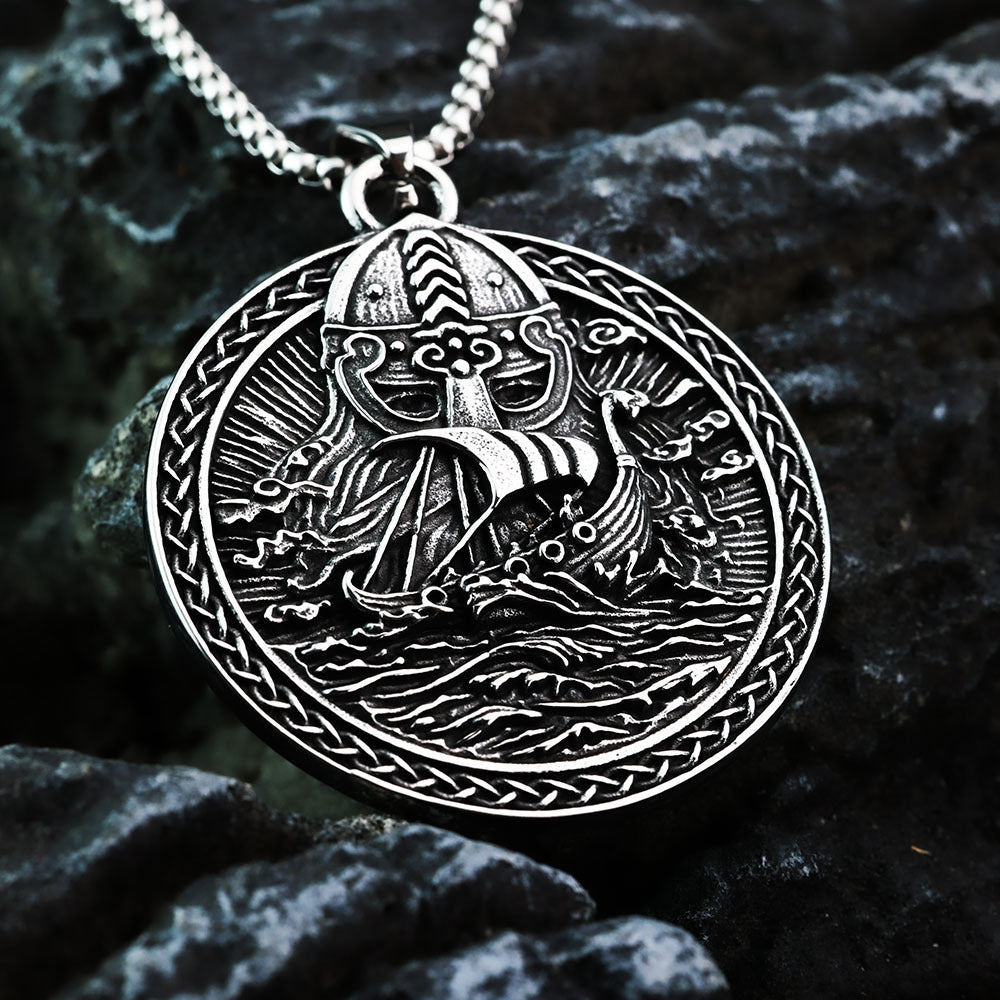Nordic Men's Jewelry Viking Stainless Steel Odin Pendant