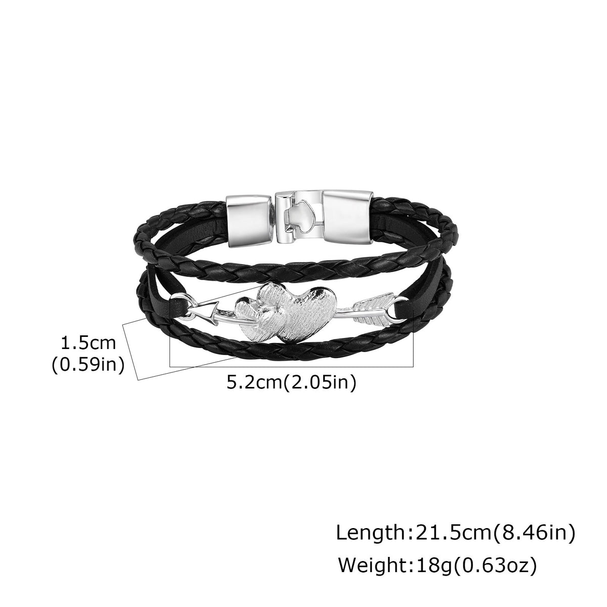 Heart Stainless Steel Bracelet Unisex