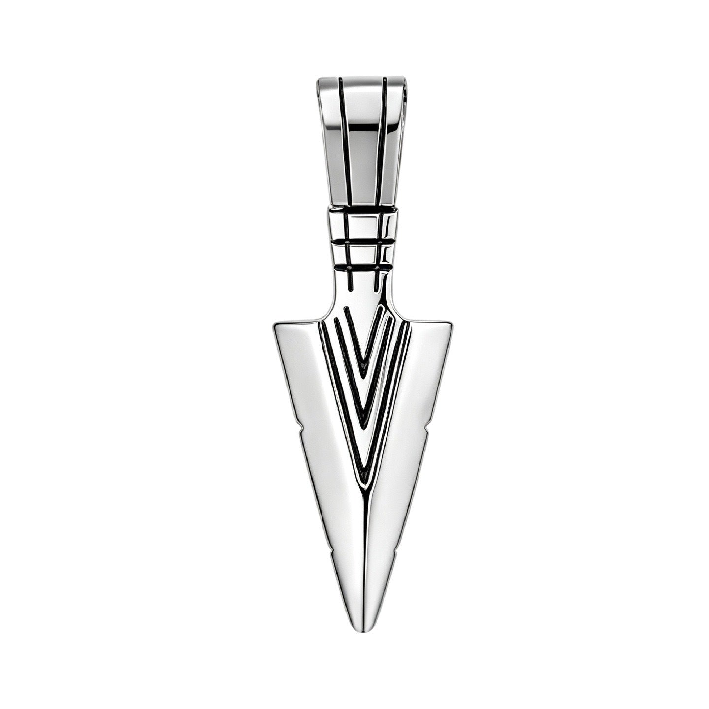 Triangular Titanium Pendant Unisex Protection Statement Bold Planderful Everyday Genie