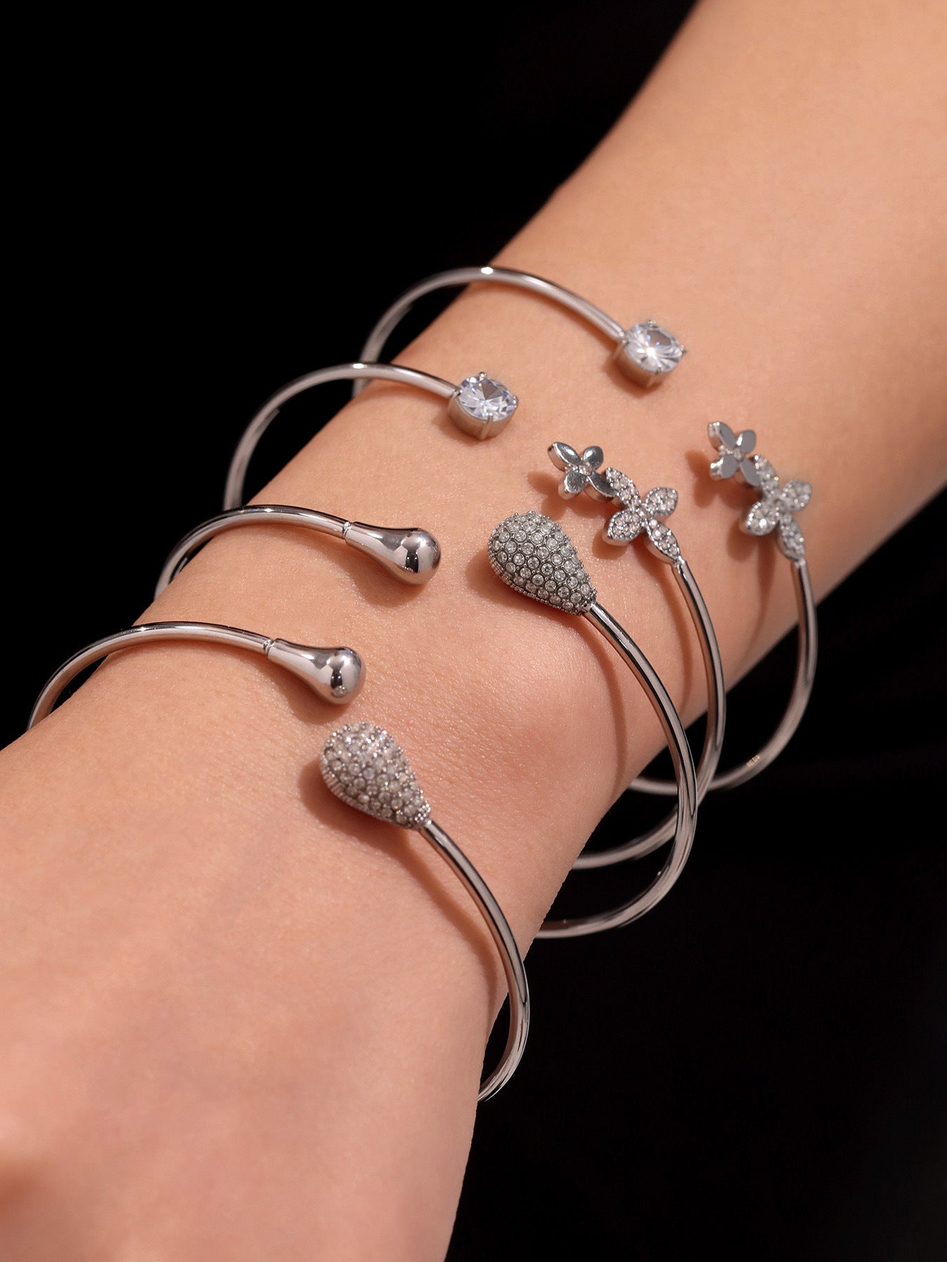 Planderful Coral Bead Opening Bracelet For Women 18K Gold