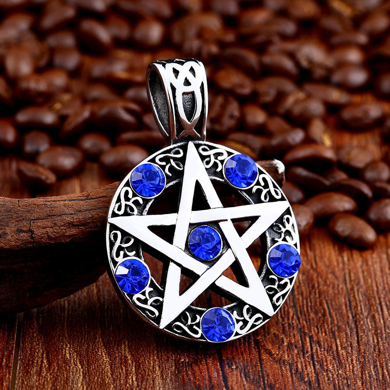 Wholesale Retro Men's Pendant Jewelry - Gothic Hexagram Design in Titanium Steel